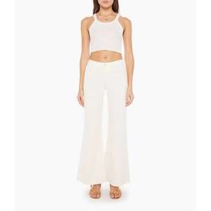 NEW MOTHER twister skimp flare high-rise pants in cream puffs